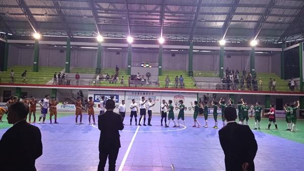 Tim Futsal Moncong Bulo Muda (Sulteng) menghadapi Djaguar FC (Jawa Timur) pada babak 34 besar nasional Liga Futsal Nusantara (LFN) Tahun 2023, Selasa (6/6/2023) sore. FOTO: IST