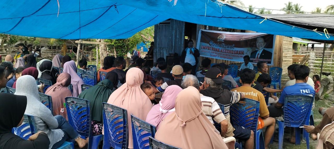 Suasana sosialisasi 4 pilar kebangsaan di Desa Kapas, Kecamatan Dakopamean, Kabupaten Tolitoli. FOTO: IST