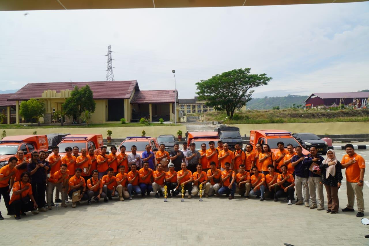 Tim Inafis Polres Tolitoili berpose bersama usai juara 1 lomba PAM dan Olah TKP dalam rangka Hari Bhayangkara ke-77 tahun 2023 di Polda Sulteng. FOTO: DOK POLDA SULTENG