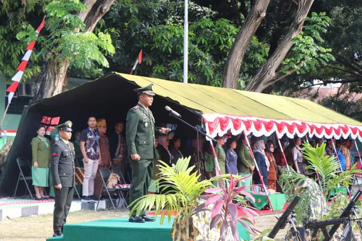 Upacara peringatan HUT ke-78 TNI yang diselenggarakan Kodim 1308/LB di aula Makodim 1308/LB, Kamis (5/10/2023). FOTO: DOK PEMKAB BANGGAI
