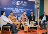 Head of Communications PT Vale Indonesia Tbk, Bayu Aji (tengah) pada acara Media Meet Up: Hilirasi dan Keberlanjutan Ekonomi Sulsel, Senin (21/11/2023). FOTO: DOK. PT VALE