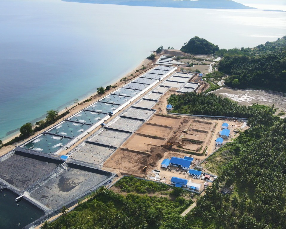 Site PT Esaputlii Prakarsa Utama yang merupakan perusahaan tambak udang yang telah beroperasi sejak tahun 2022. FOTO: ISTIMEWA