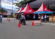 Suasana Kompetisi Safety Riding Regional Honda Community 2024, yang berlangsung di ruang terbuka di salah satu cafe di kota Palu, Ahad (25/2/2024). FOTO: DOK MAIN DEALER HONDA ANUGERAH PERDANA