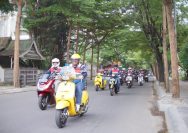 Touring komunitas MyPertamina Motor Club Sulawesi di kawasan wisata Malino Kabupaten Gowa. FOTO: IST