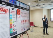 Vice President Area Network Operations Telkomsel Area Pamasuka, Andrias Indra saat menjelaskan Point of Interest lonjakan trafik data dan telephone selama RAFI 2024. FOTO: ISTIMEWA